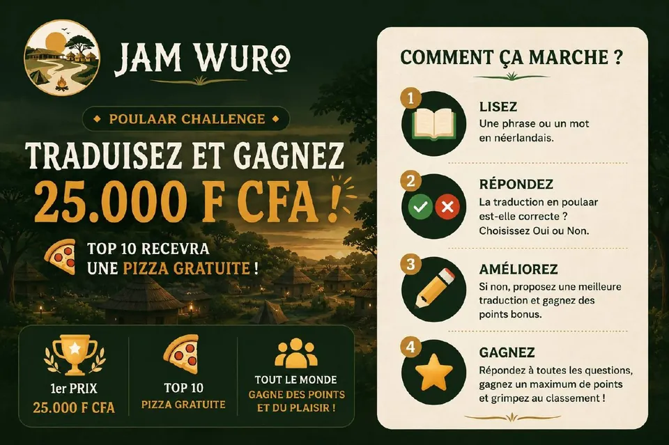 Poulaar Challenge — Traduisez et gagnez 25.000 F CFA !